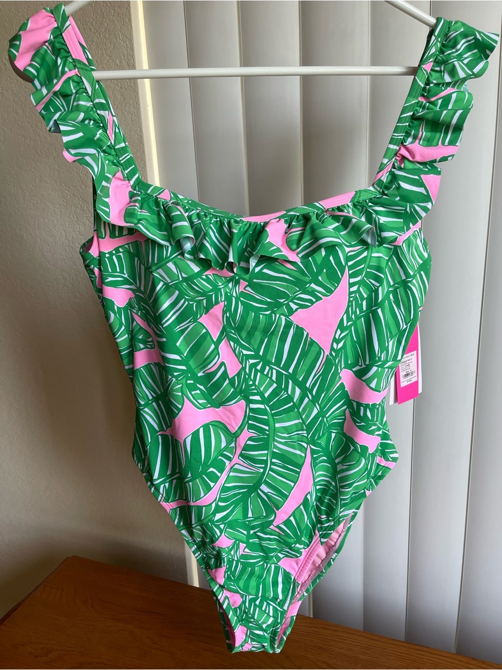 Lilly Pulitzer Aemma Ruffle One Piece Swimsuit Let’s Go Bananas Size 12 - Picture 3 of 13